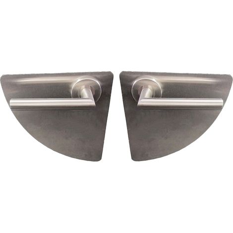 Juego de placas para puertas - Cuarto de luna - KLOSE besser - COMPLETO : Placas +  rosetas y asas - Acero inoxidable 304.  Sin rosetas de función