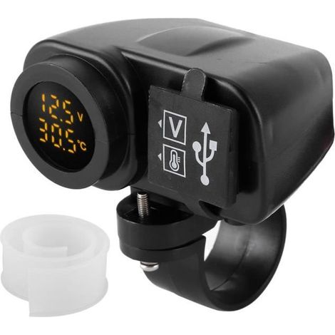 Chargeur Moto USB - Drfeify - Double Sortie 5V/4.2A - Voltmètre - Housse Étanche - Protection Surtension (1/4)