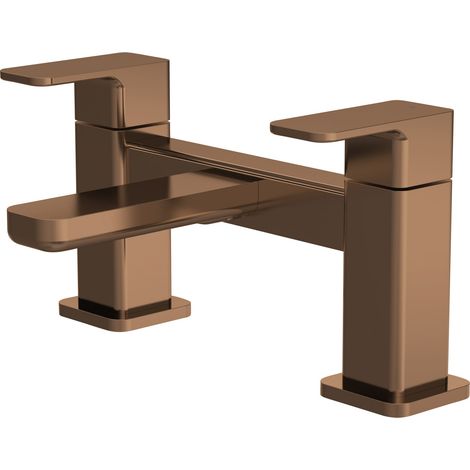 Nuie Windon Pillar Mounted Bath Filler Tap - Brushed Bronze (1/2)