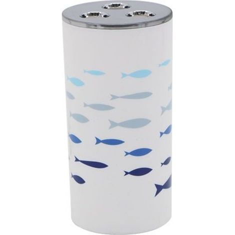 Trade Shop - 3-Loch-Zahnbürstenhalter aus Kunststoff, Badezimmer-Accessoire, Fisch, 69882 - (1/2)