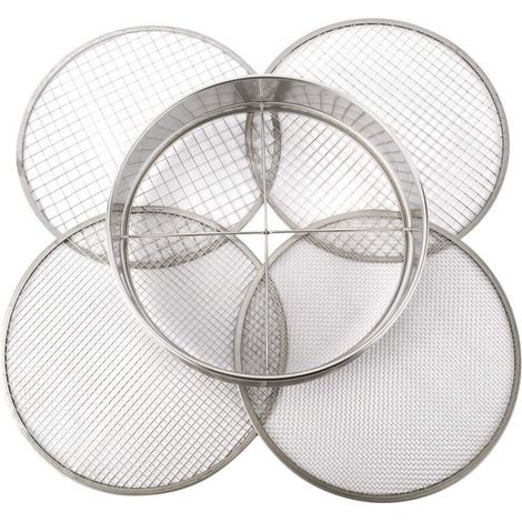 Tamis de plantation en acier inoxydable, puzzle, filtre pour terreau mixte, avec 4 mailles interchangeables (3, 6, 9, 12 mm) - RAPANDA (1/5)