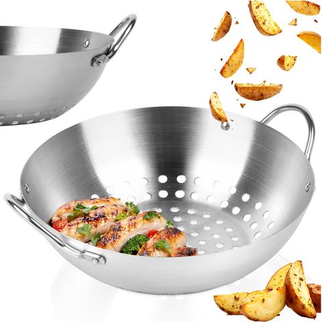 Grillkorb zum Grillen von Fleisch und Gemüse, perforierter Stahl, 20,5 cm (1/5)