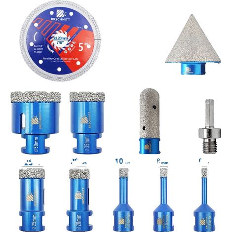 Diamantbohrer Set, 11-teiliges Kit, vielseitige Größen, 11 Stück KIT (1/2)