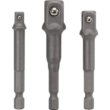 Adaptateur hexagonal sur 1/4,"1/2," 3/8" carré - 3 Pièces d'Adaptateur hexagonal pour douille - Adaptateur pour douille - Clé à douille - Clé à vis Nuss Set (1/5)