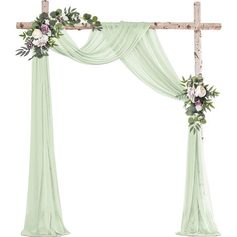 1 Rideau en tulle, 75x600cm, mousseline transparente, décor arche mariage, fête, cérémonie, photographie (1/5)