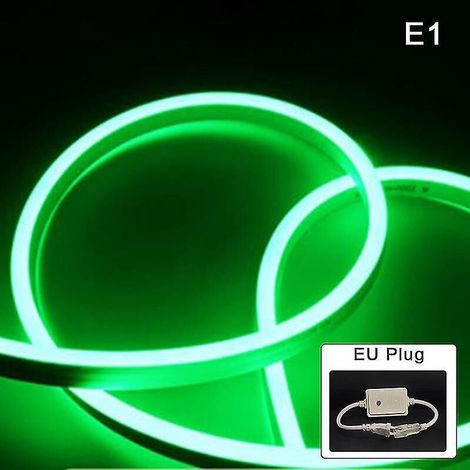 Bande LED étanche RGB multicolore flexible, néon LED pour décoration intérieure - E1 - Vert (1/5)
