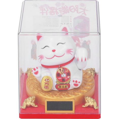 Ortviai Chat Porte-Bonheur Solaire avec Bras Oscillant Automatique pour Bureau, Voiture et Intérieur – Déco Feng Shui (1/5)