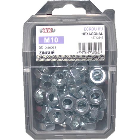 Écrou hexagonal HU DIN 934 classe 8 Zingué Coque de 5 pièces - 24 mm - BIVI