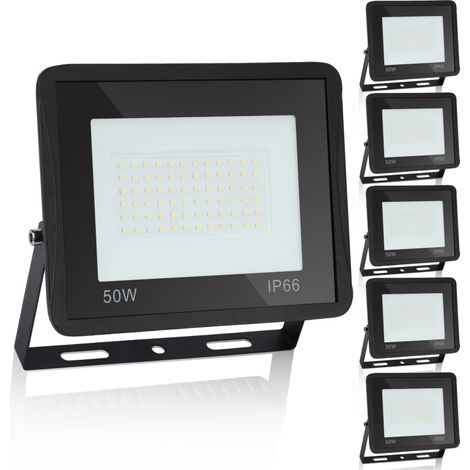 SWANEW 5xProiettore a LED da 50W - Illuminazione esterna a LED IP66 - Proiettore a LED - Luce fredda per Garage. Giardino. Terrazza (1/5)