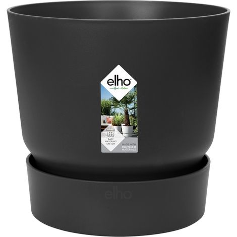 Elho Greenville Round 55 Living Black Vaso Rotondo (1/4)