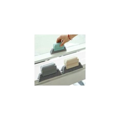 3 pièces Brosse de Nettoyage de rainure , Brosse de Nettoyage pour fenêtres Magiques, Fenêtre Brosse de Nettoyage,Porte Coulissante Piste Brosse de Nettoyage (gris, bleu, beige) (1/5)