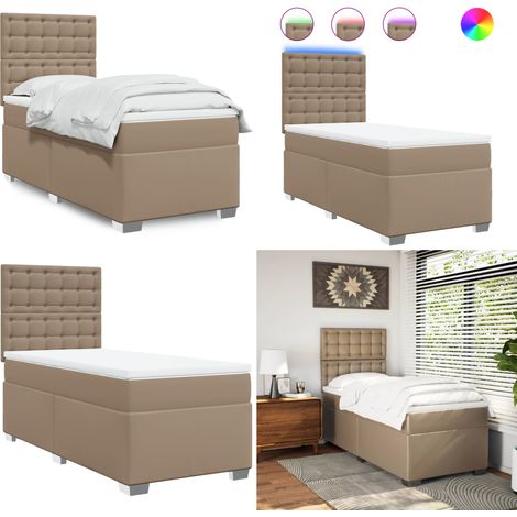 vidaXL Boxspringbett Matratze Cappuccino-Braun 100x200cm Kunstleder (1/5)