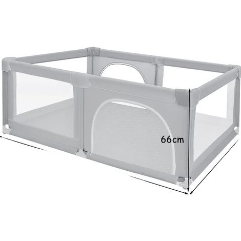 Box per bambini, design sicuro, facile da montare, 180x120 cm, grigio chiaro (1/2)