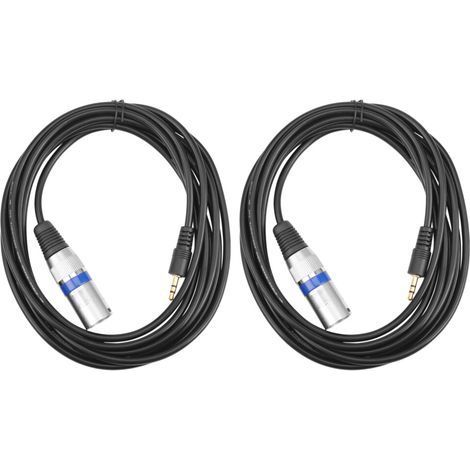2pièces Prise Jack StÉRÉO 3,5 mm pour Enregistrement Audio Du Microphone Câble XLR 3 Broches (1/2)