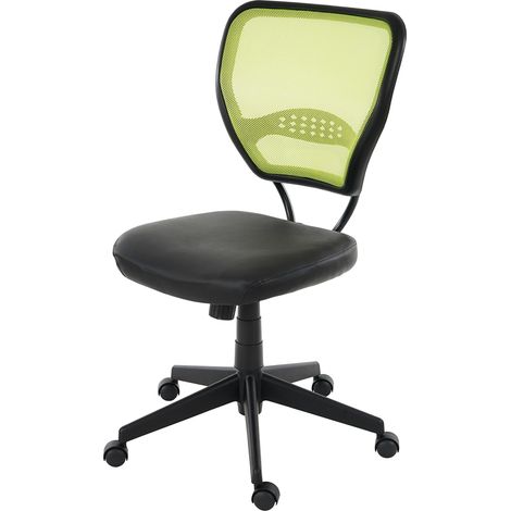 Fauteuil/chaise de bureau Seattle, charge 150kg, similicuir, vert, sans accoudoirs