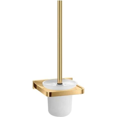 OMNIRES Darling - Scopino WC a parete con supporto, vetro latte/oro DA70620GL