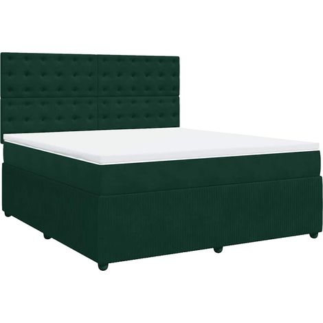 Maison Exclusive - Giroletto a Molle con Materasso Verde Scuro 180x200 cm Velluto
