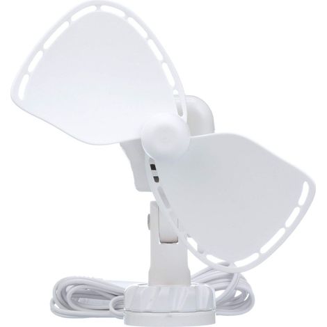 SEEKR Ultimate, 747DCWCS, ventilatore da cabina compatto a filo diretto 12 V, senza griglia, facile da pulire, 2 velocità, 150/200 CFM, 13,3 x 6,3 x 20,3 cm, bianco
