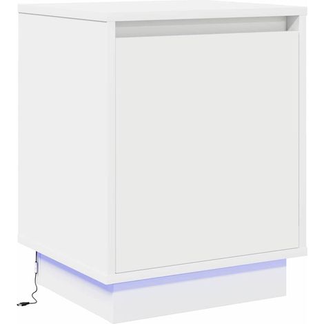 Cabinet de chevet，Table de chevet，Table de nuit Blanc 39 x 34.5 x 50 cm Bois d'ingénierie CFW394694 (1/5)