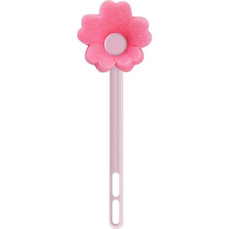 Brosse de nettoyage pour biberons avec tête en éponge flexible et long manche, haute efficacité (1/4)