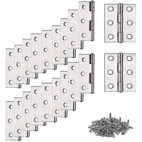 Charnières en acier inoxydable, 20 pièces, charnières de porte, charnières piano pour meubles (avec 120 vis M416 mm) (1/5)