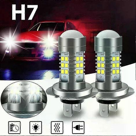 2x H7 LED-Scheinwerferlampen-Set Fern-/Abblendlicht Superhell 6000K Weiß Hochleistungs-Nebelscheinwerferlampe 12V Kfz-LED-Nebelscheinwerfer-JXLGV (1/5)