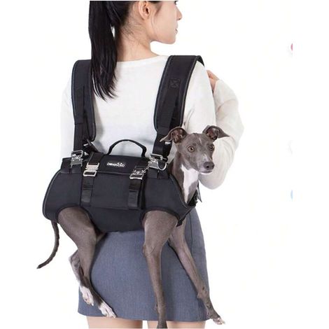 Sac à dos pour chien croisé double épaule, sac bandoulière pour petit et moyen chien, pochette de transport pour animaux, sortie en extérieur (1/4)
