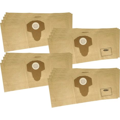 vhbw 20x Staubbeutel kompatibel mit Parkside PAS 500 D3, PNTS 1250/9, 69502, PNTS 1250 Staubsauger - Papier, 58,5cm x 25,4cm braun