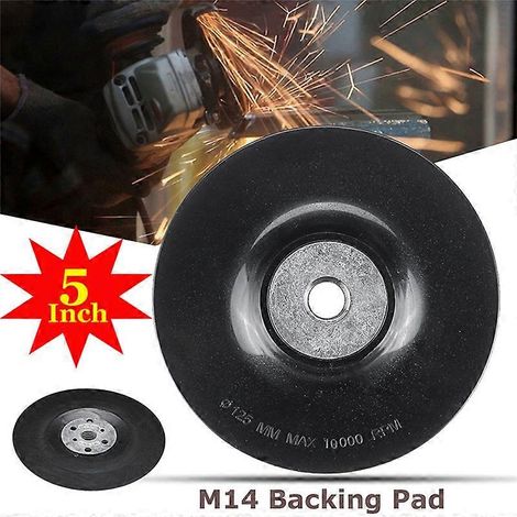Disque de polissage rond de 125 mm (5 pouces) avec filetage M14 et support en plastique ABS, pour meuleuse d'angle. (1/5)