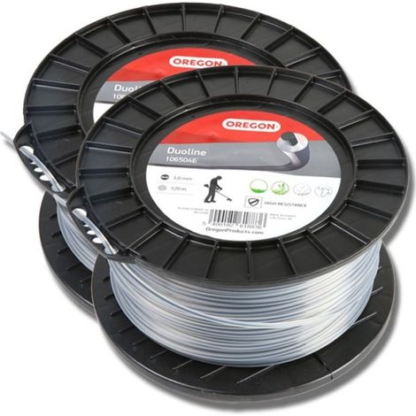 2 bobines fil débroussailleuse Rond 3 mm x 120 m Oregon Duoline