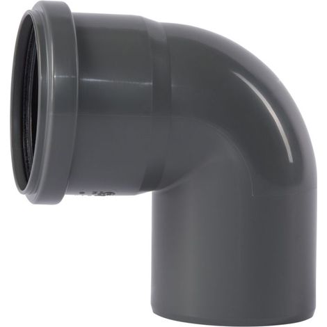 Raccord d'évacuation PVC coude 87° DN75 – 173140 – Manchon enfichable avec triple lèvre d'étanchéité – Pour eaux usées chaudes et agressives – Ostendorf (1/2)