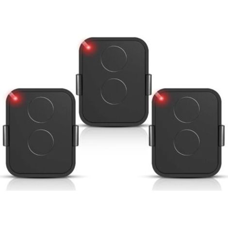 Lot de 3 Télécommande Compatible Nice Era ONE2/ON2E/ON4E/ON1E,433,92 MHz Télécommande Porte de Garage,Rolling Code,2 Canaux(Noir) (1/5)