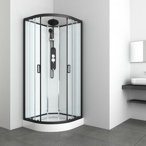 Cabina de ducha KINEDAI sin techo de montaje rápido de 90x90x225 cm