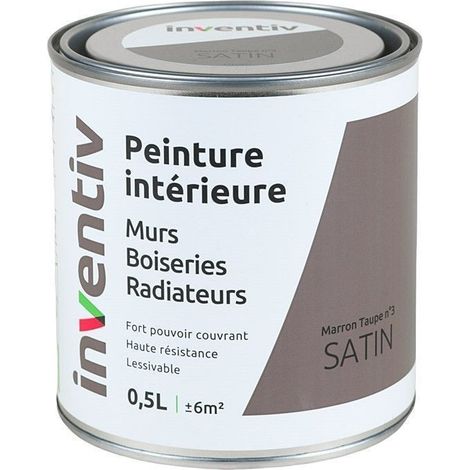 Peinture Intérieure Satin Marron Taupe 3 - INVENTIV (0,5L)