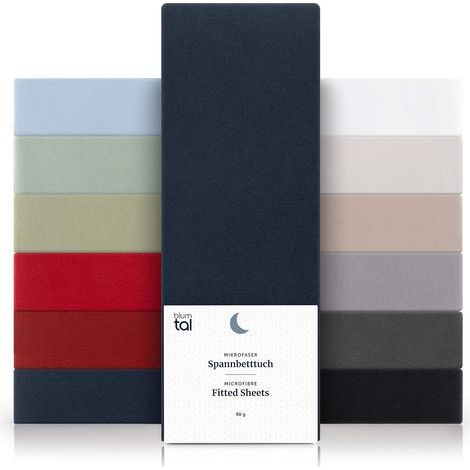 GENERIC-Basics Lot de 1 Drap Housse 160x200 Bonnet 30 cm - Drap Housse 160 x 200 Microfibre De Haute Qualité - Doux, Résistant, Anti Plis - Certifié Oeko-Tex – Bleu (1/5)