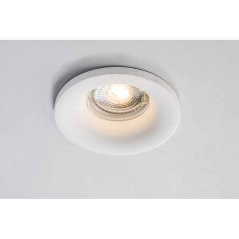 Incasso SHADOW rotondo in gesso bianco verniciabile 12x4,5 cm.. (1xGU10) (1/2)