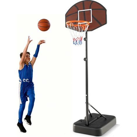 COSTWAY Kids Basketball Hoop Height Adjustable Portable Basketball Goal System Indoor (1/5)