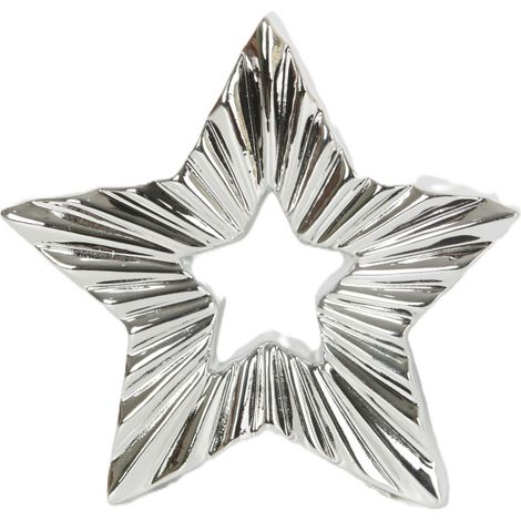 TrendLine Deko Stern Keramik 20 x 4 x 19 cm silber