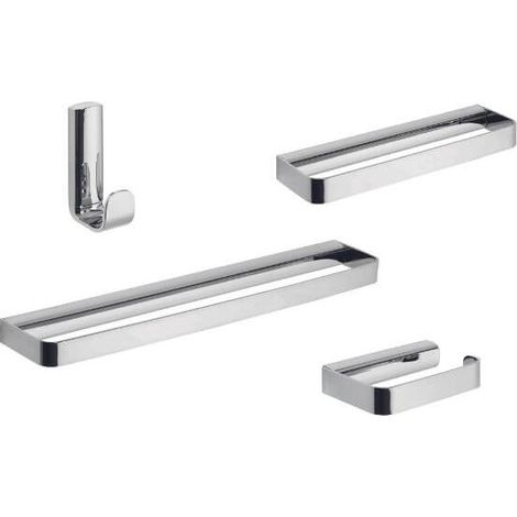 Kit accessori bagno da 4 pezzi in acciaio Metaform