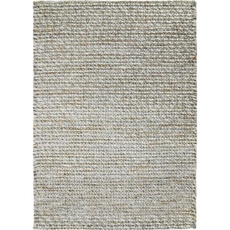 LATONIE - Tapis en laine et viscose beige/écru 120x170 (1/5)