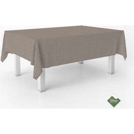 Nappe Vichy Petits Carreaux rectangulaire 180x140 Marron (1/5)