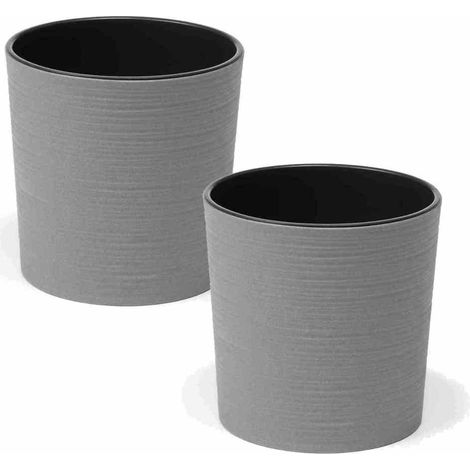 Pflanzgefäß LOCON 2er-Set 25 cm grau (1/4)