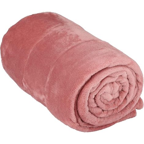 Couverture Polaire 150 x 200 CM - Plaid Polaire - Couverture Lit - Parfait Aussi comme Décoration d'Intérieur - Plaid Canape pour 1 Personne - Rose - Polaire/Polyester (1/5)