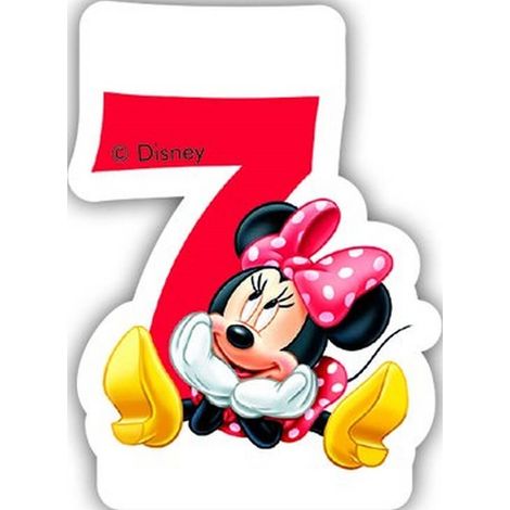 Vela número 7 "Minnie Cafe 1 unidad.