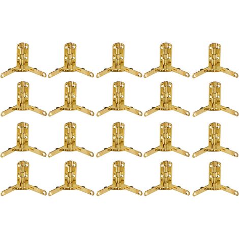 Juego de 20 mini bisagras decorativas, 3,4 x 3,1 cm, material cobre, color dorado. (1/5)