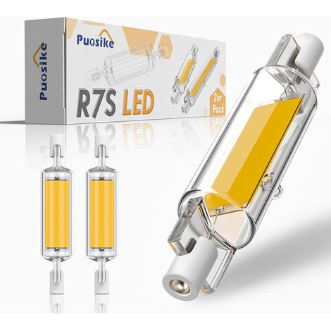 Ampoule LED R7S - 10 W - 600 lm - 2700 K - Dimmable - 78 mm - 220-240 V AC - Pour Éclairage Intérieur et Extérieur - 2 Pièces (1/5)