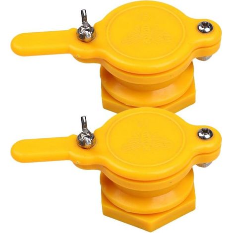 2 pcs Miel Gate Valve robinet Extracteur de miel Apiculture Bottling Outil Bee Gardant Fournitures Miel robinet Outil Apiculteur équipements,44mm (Jaune) (1/5)