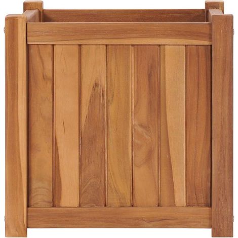 vidaXL Arriate elevado madera maciza de teca 40x40x40 cm (1/2)