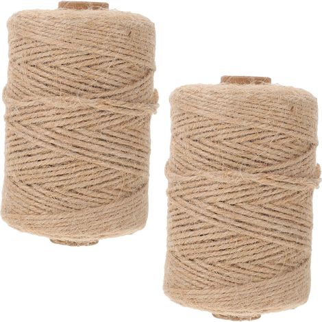 2 Rouleaux Ficelle de Jute Naturelle de Corde Robuste et Écologique pour Bricolage Jardin Emballage Décoratif Vintage (1/5)
