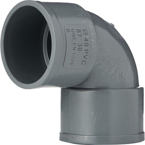 - Gomito in PVC - Raccordo da 40 mm - Angolo di 87 gradi - Femmina-Femmina - Per drenaggio dell'acqua - Grigio - 40x40 mm (1/4)